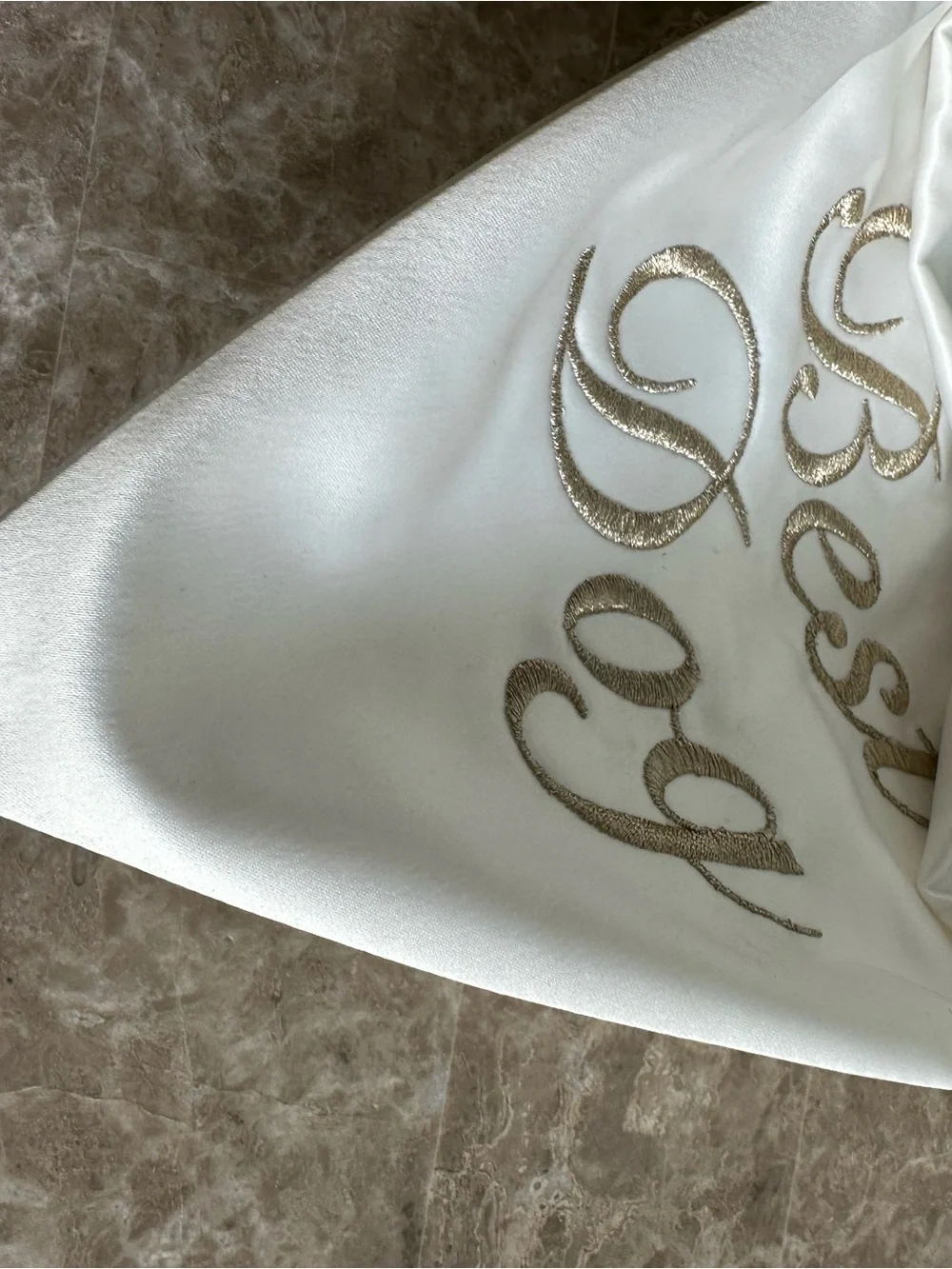 Dog of Honor Reversible Bandana - White with Gold Script